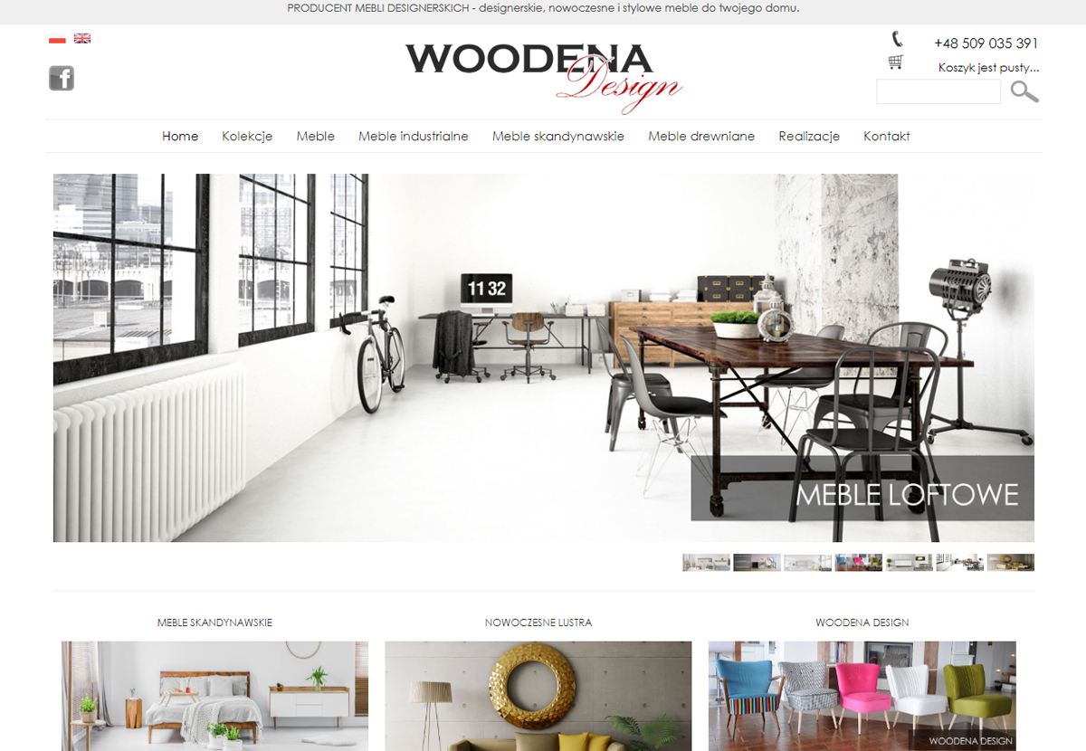 Wykonanie sklepu internetowego Woodena Design